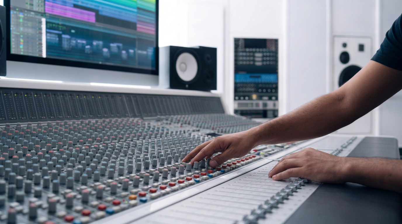 Hands on mixing console